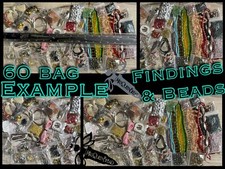 60 bags HUGE MIX Jewelry DIY LOT Great Stater Kit Beads Findings