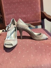 Nine West Gray Patent Leather And Suede Mary Jane Heels Size 9