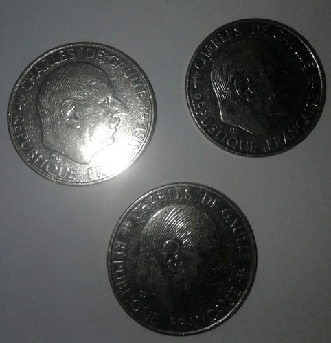 Lot de 3 pièces de 1 Franc De Gaulle 1988 Monnaie Française 1958-1988 - Photo 2/8