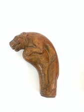Vintage Ebony Wood Walking stick lion handle