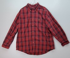 Carhartt Long Sleeve Button Down Shirt Size 2XL Red Plaid Collared Mens 011-0026