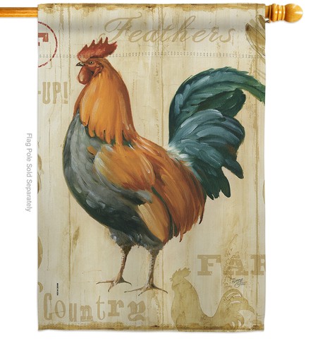 Rooster Farm Garden Flag Animals Barnyard Decorative Gift Yard House Banner - Picture 3 of 13