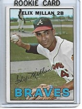 Felix Millan 1967 Topps Baseball ROOKIE Card #89-Atlanta Braves. rookie card picture