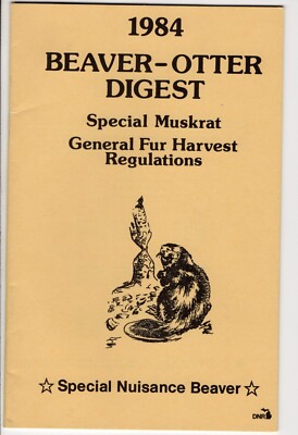 1984 MICHIGAN DNR BEAVER & OTTER TRAPPING REGULATIONS GUIDE -MICHIGAN-DEER-PATCH
