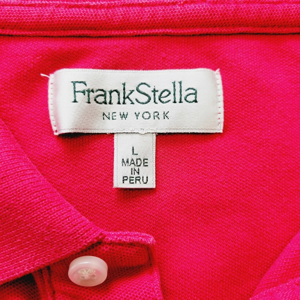Camisa Polo Frank Stella Rosa Nueva York Para Hombre Grande Calce Clásico 100% Algodón Pima Foto 2 de 4