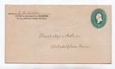 Strawbridge & Clothier Philadelphia 2 Cents Washington Postal Envelope 1887-94