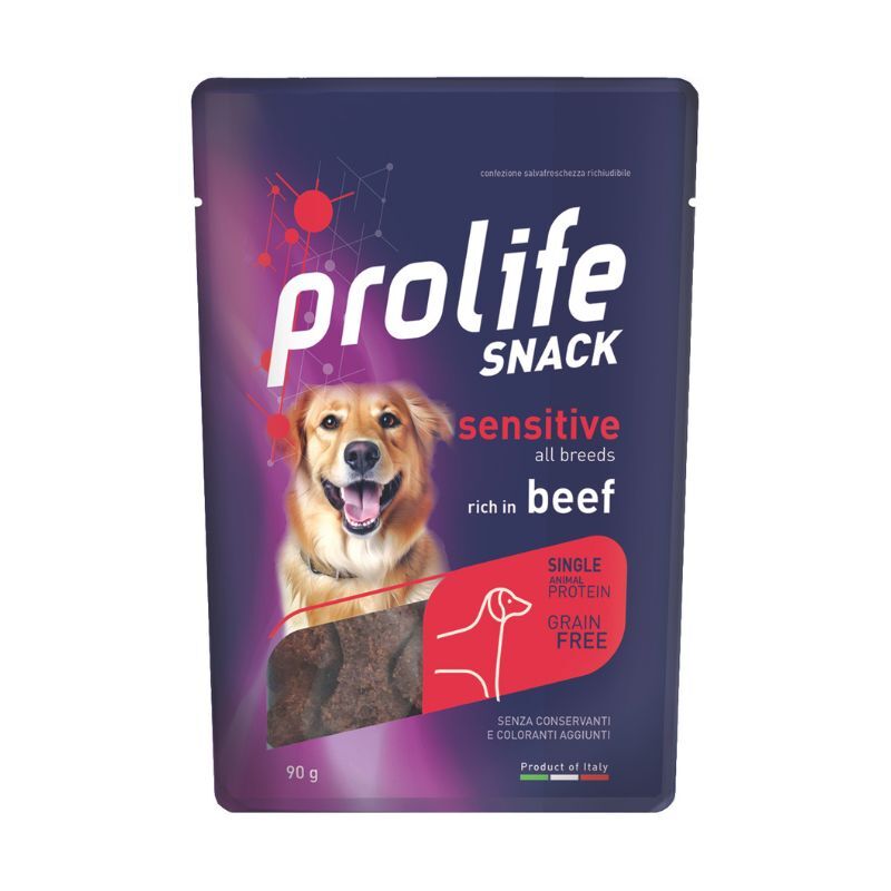 Prolife dog snack grain free sensitive manzo all breeds 90g