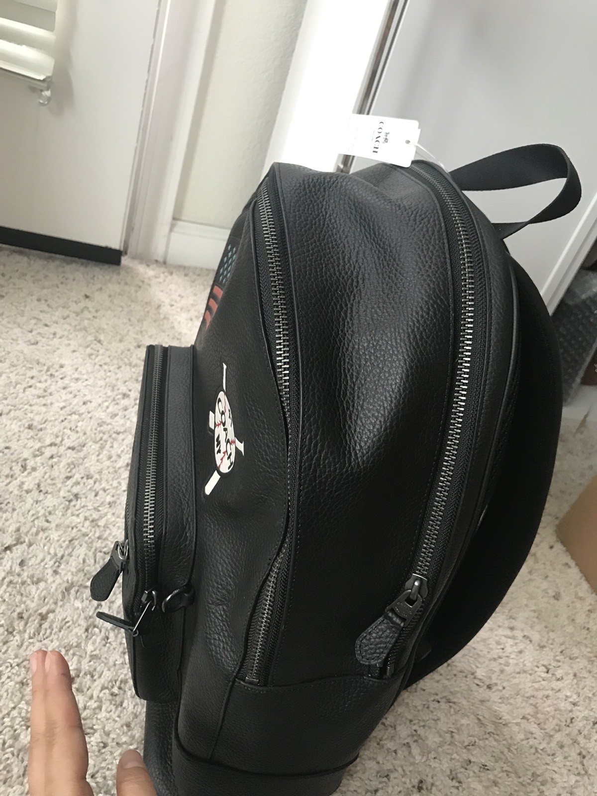 Coach F23251 Black West Backpack With American Dreaming Patches  