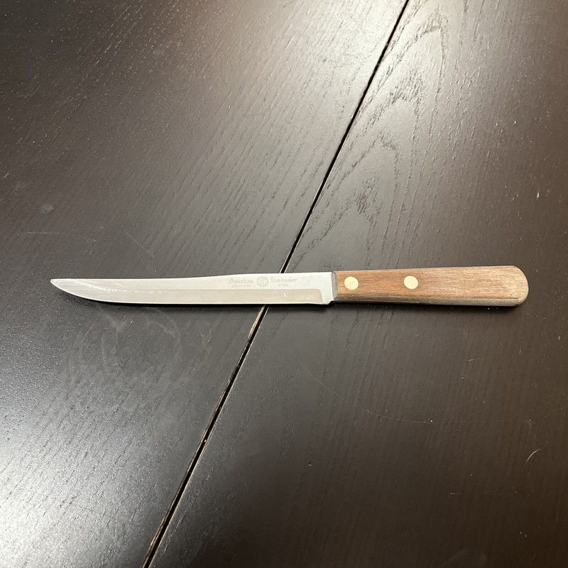 American Homemaker Stainless Steel 6” Utility Knife Wooden Handle