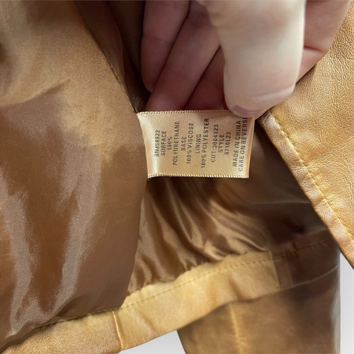Max Studio Faux Leather Jacket Brown Caramel Medium - Picture 6 of 8