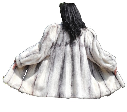 Saga Mink Superb Quality Ranched Long Fur Coat Black One Size