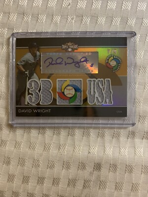 2009 Topps Triple Threads David Wright Auto #7/9 Game Used Relics Team USA