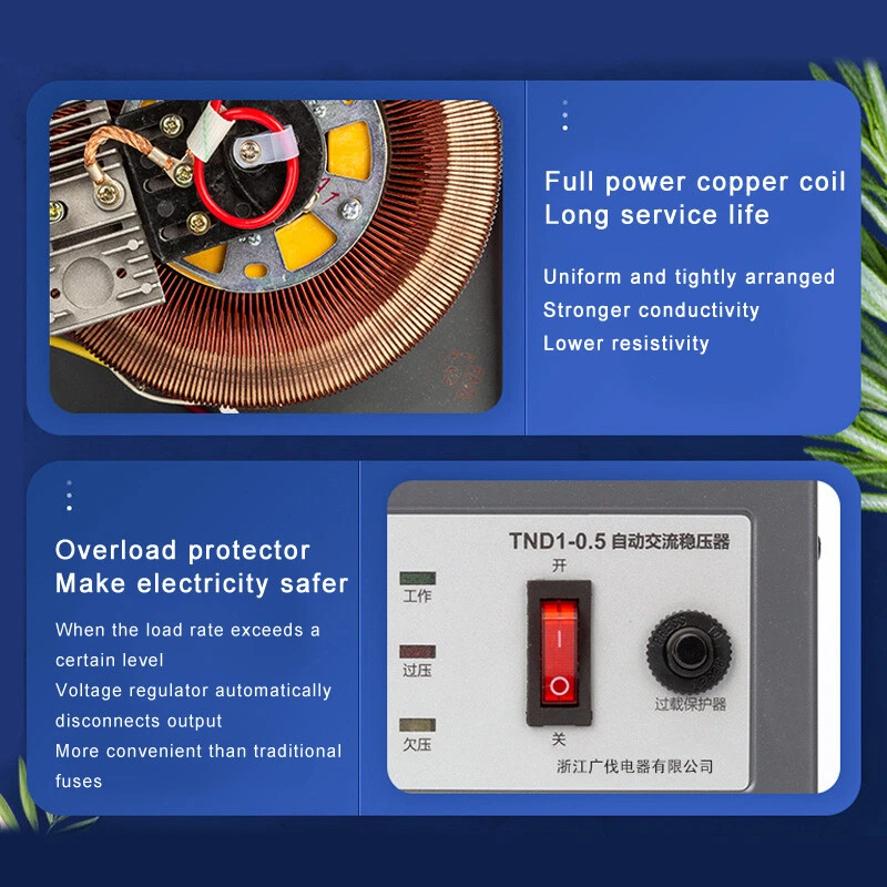 Regulator Home Automatic AC Voltage Stabilizer 70V-140V/150V-250V To 110V/220V - Image 3 of 4