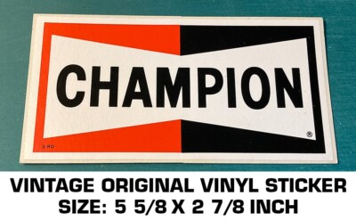 CHAMPION SPARK PLUGS DECAL STICKER - VINTAGE ORIGINAL NASCAR RACING ...