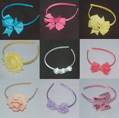 Haarreifen Haarschmuck Haarband Headband 8/10mm Kunststoff mit Schleife Blume