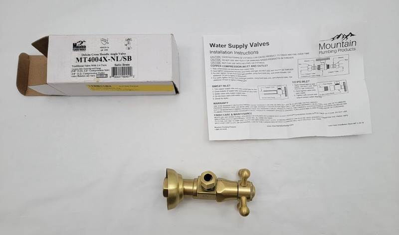 Mountain Plumbing 1/2" x 3/8” Compression Deluxe Angle Valve – Satin Brass