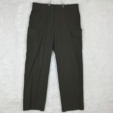 Blauer Mens Pants Side-Pocket Rayon 8980 Brown Cargo Utility Unhemmed 36