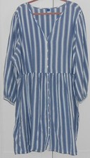 WOMEN'S OLD NAVY BLUE/WHITE STRIPE BUTTON-FRONT MINI SWING DRESS/SIZE 4XLARGE