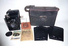 Turist GOMZ Folding plate Soviet Russian camera w/lens Industar-7 6.5 12 cm 30s