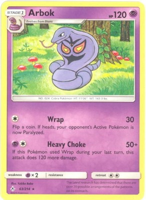 3 X Pokemon Cards Sun Moon Unbroken Bonds 63 214 Arbok Rare Nm Mint Ebay