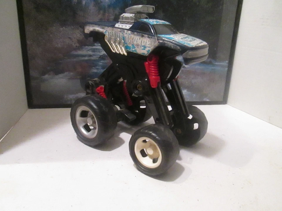 Camión Monster Jam Juguetes De Colección Hot Wheels Blue Thunder Normalmente Usado Rollos Bueno Foto 4 de 4