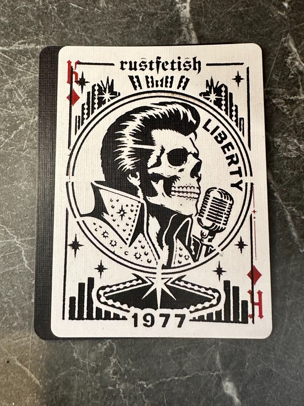 Elvis Presley Skeleton Original ACEO Playing Card Art Gothic Dark Art Rustfetish