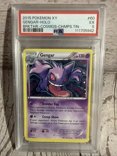 Pokémon XY BREAKTHROUGH COSMOS-CHAMPIONS TIN #60 Gengar HOLO PSA 5 2015
