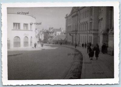 Vilnius Circa 1941 - Street with Rata Building House - WW2 Photo 9x6cm
