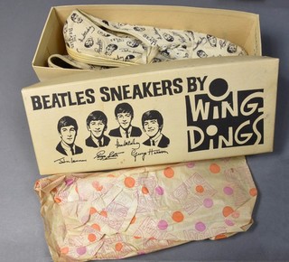 Beatles Wing Dings White Sneakers In Original Box 10" Long Pointy Toes SBGH 1964