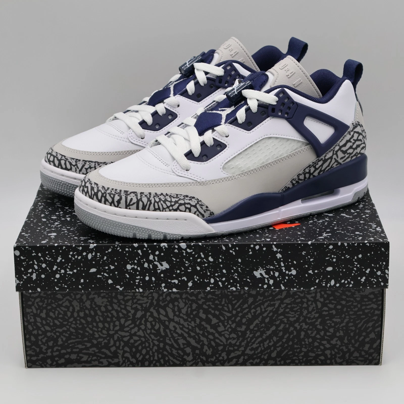 FQ1759-140 Nike Jordan Spizike Low White Midnight Navy Cement Grey (Men's)