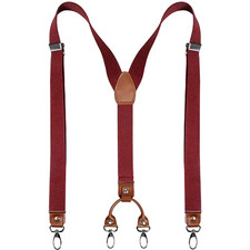 2.5Cm 4 Clips Suspenders Clips for Men Y-Back Jeans Hook Buckle Adjustable Pant