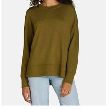 32 Degrees Womens Crewneck Long Sleeve Pullover Sweatshirt Olive Sz L NWT