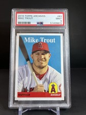 Topps Archives 2019 1958 Design Mike Trout Angels PSA 9 Base Set #83