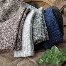 5 Pairs Men’s Winter Wool Socks Thick Warm Cashmere Thermal Knit Retro Snow