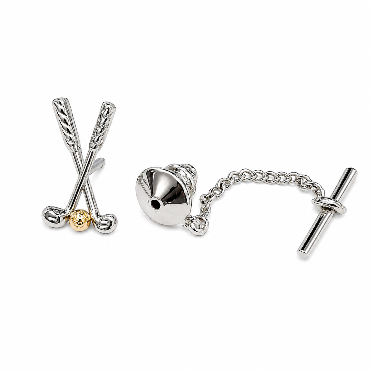 Golf Clubs & Ball Clear Crystal Tie Pin for Men Onyx Art TP10 Crystal  Tie Tack