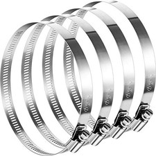 4 Pieces 8 Inch Adjustable 304 Stainless Steel Duct Clamps Worm Gear Hose