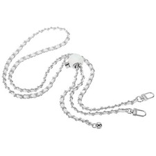 55 Inch Purse Chain Strap, Adjustable Handbag Chains for Bags, Silver Tone/White
