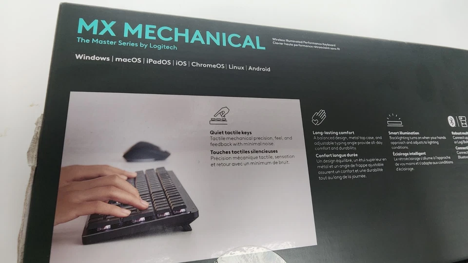 SHIPS TODAY Logitech MX Mechanical Wireless Tactile Quiet Keyboard – Backlit NEW - Image 4 of 4