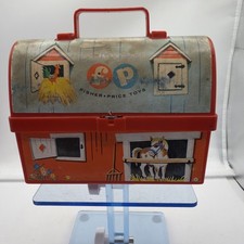 Fisher Price Toy Lunch Kit 549 Barn Farm Plastic Lunchbox 1962-1979 No Thermos