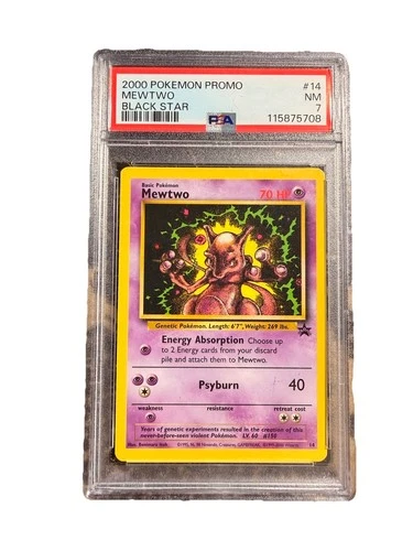 2000 Pokemon Promo Mewtwo Black Star PSA 7