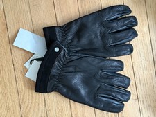 UGG Men's Gloves Capitan Black Leather Gloves SZ M L