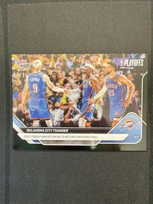 Oklahoma City Thunder Sweep Lakers 2025-26 NBA Topps NOW Card 308 Black Foil /10