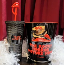 Rocky Horror Picture Show 50th Anniversary Popcorn Bucket &Cup NEW IN HAND- RHPS