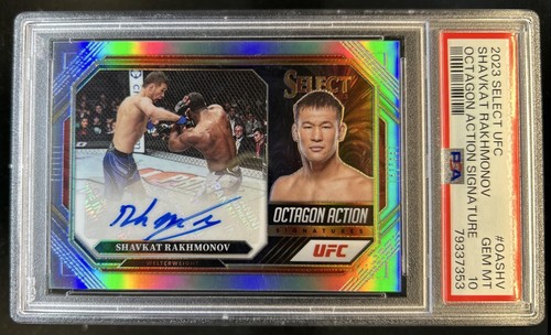 2023 Select UFC Shavkat Rakhmonov Octagon Action Signatures Auto #OA-SHV PSA 10
