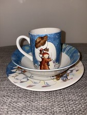 The Snowman Mug, Bowl And Plate Set By Ringtons And Johnson Brothers