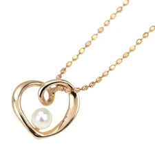 K10PG Akoya Baby Pearl Pendant Necklace, Diameter Approx. 2.9 mm, Heart - Auth f