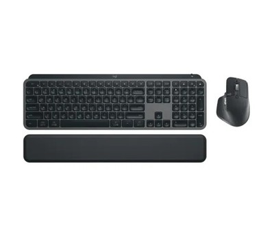 Logitech MX Keys S Combo Wireless Keyboard Mouse Palm Rest Set Graphite 920-0118