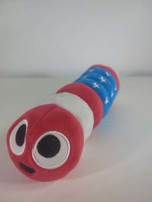 Slither.io Spiel Bonkers rot weiß blau Sterne Schlange Wurm biegsam weiches Plüschtier 8 Zoll