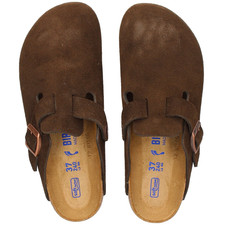 Birkenstock Boston Mocha Suede Leather Soft Footbed Clogs Unisex Shoes New/Box