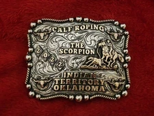 Rodeo X~Treme Calf Roping Champion☆2022☆Indian Territory☆Trophy Buckle☆Rare☆T18